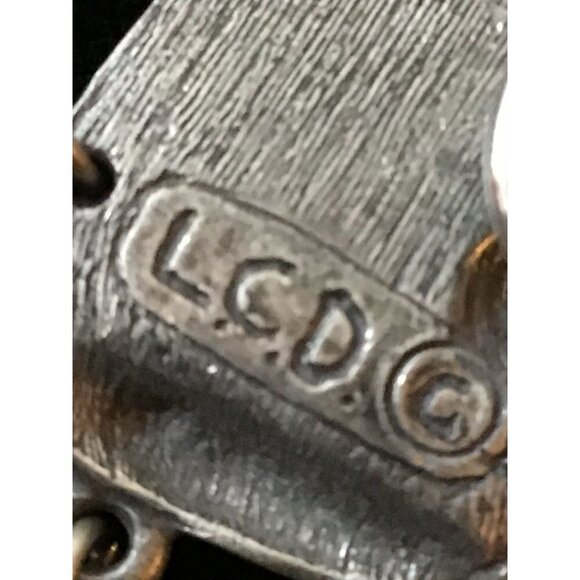 Vintage LCD brooch silver tone music notes Chello charms - Picture 5 of 6